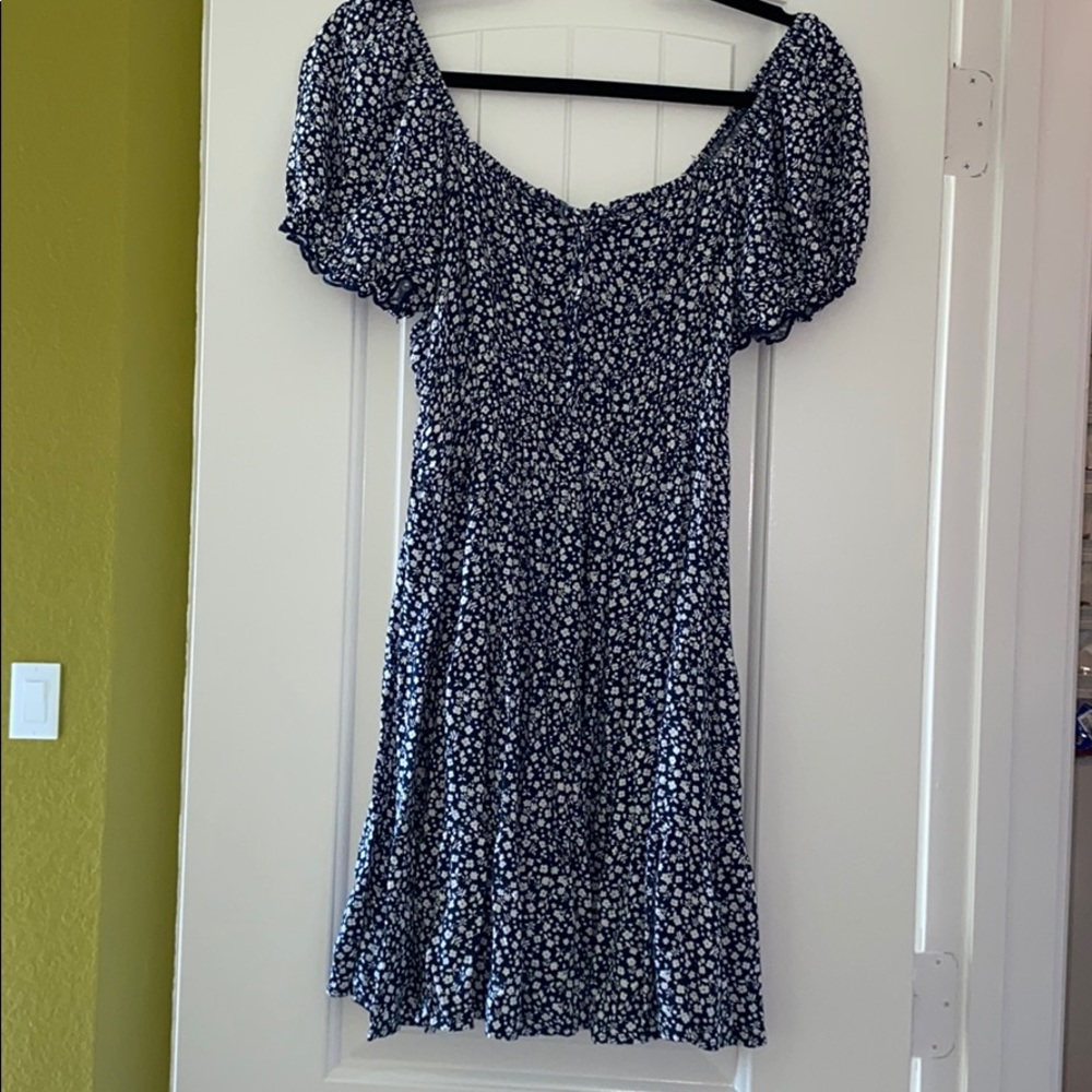 Navy blue floral dress